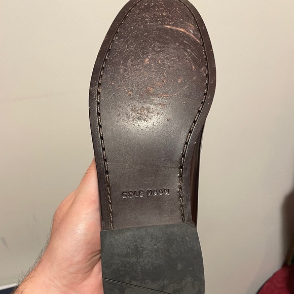 COLE HAAN Men\'s Size 11D Burgundy Leather Pinch Tassel Slip On Loafer main image 5
